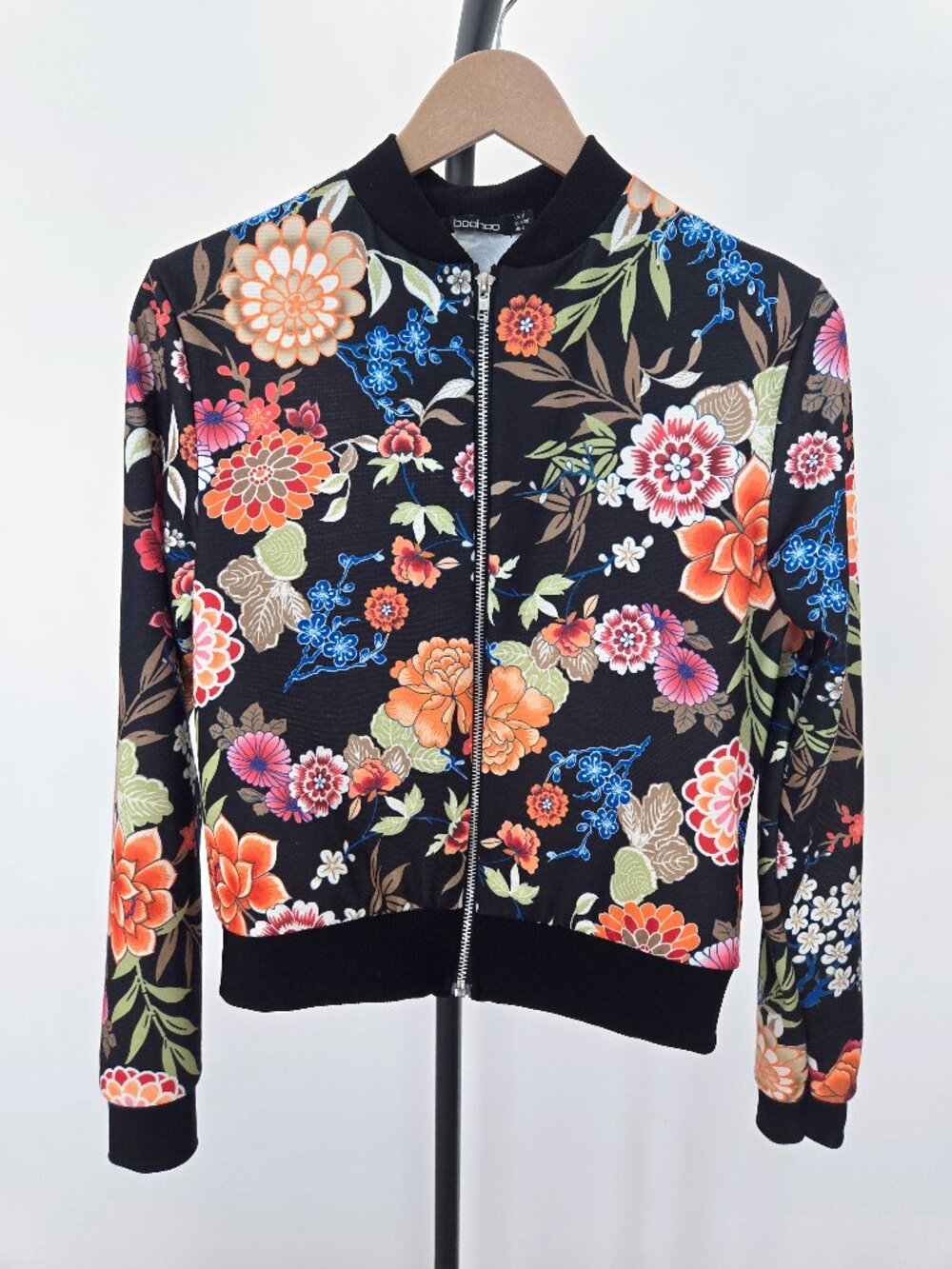 Boohoo Floral Bomber Track Jacket